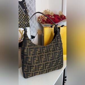 Authentic Vintage Fendi Zucca Monogram Canvas Hobo Bag – Brown/Tobacco